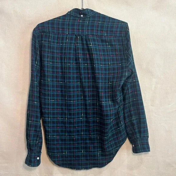 Gitman Bros Vintage | Archive Fluro Slub Flannel - Green & Black / Sz S - Picture 5 of 9